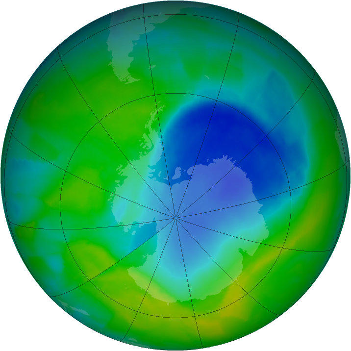 Antarctic ozone map for 27 November 2011